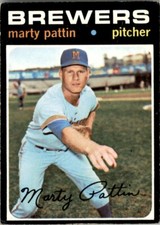 1971 TOPPS MARTY PATTIN (A) MILWAUKEE BREWERS #579 VG/EX