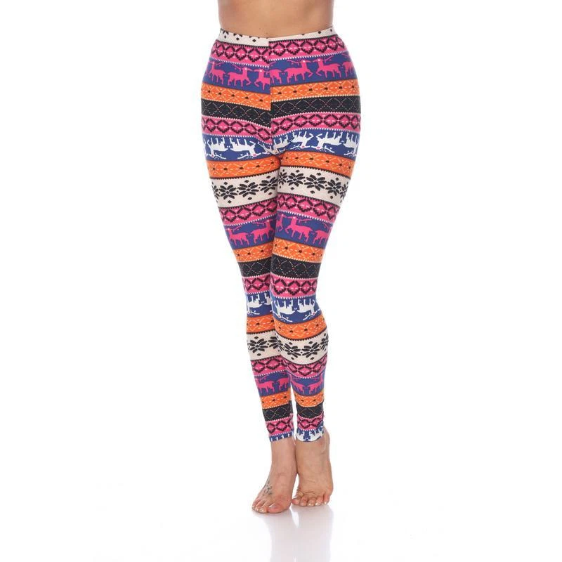 Leggings para mujer White Mark 210-188 se adapta a la mayoría estampados, naranja y fucsia - uno Foto 1 de 1