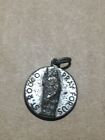 Vintage Catholic St Rocco Patron Saint Of Dogs Silver Tone Medal Italy