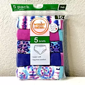 Neu Wonder Nation Mädchen Slips Höschen 5er Pack verschiedene Farben Größe 16 - Bild 1 von 4
