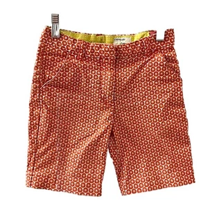 Crewcuts Kids Orange Print Bermuda Shorts Sz 8 Adjustable J.Crew Preppy Summer - Picture 1 of 4