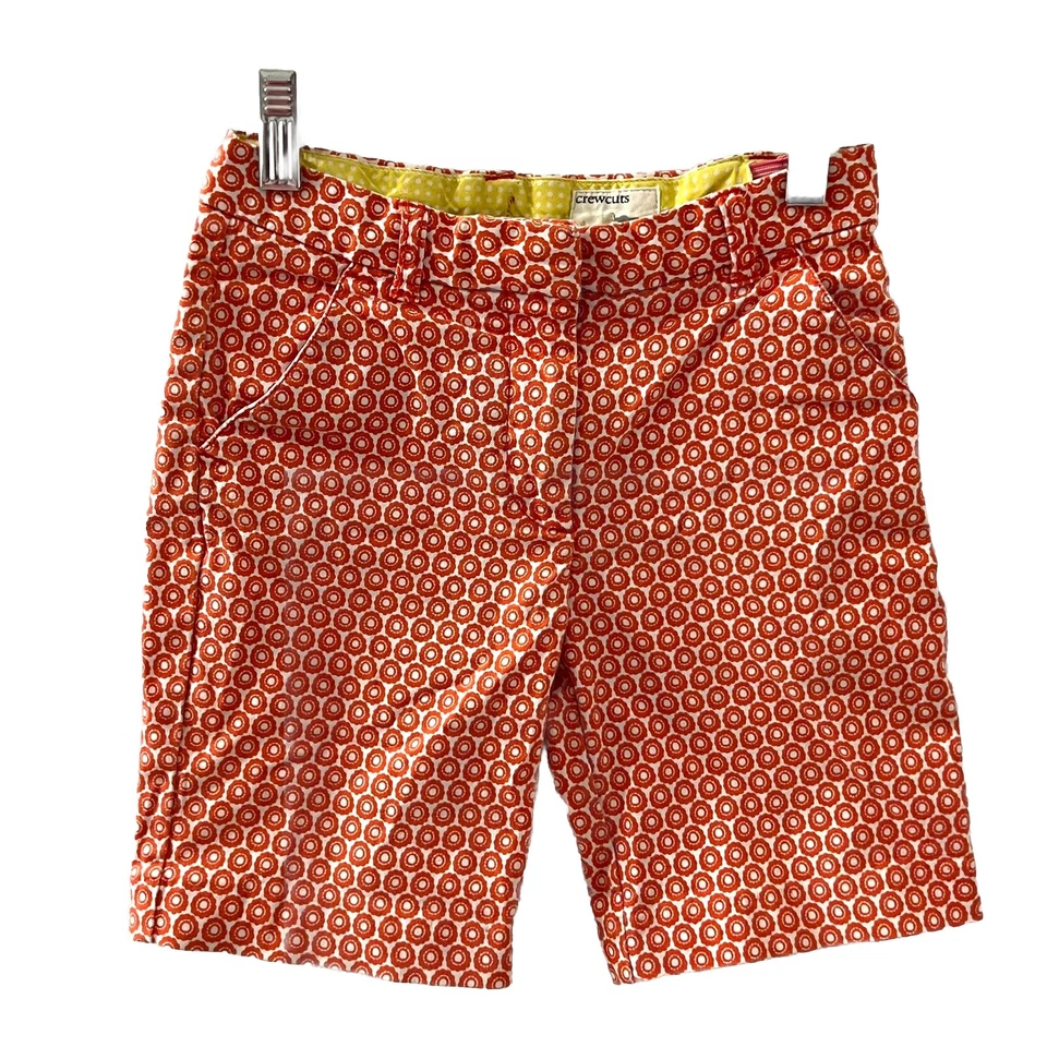 Шорты-бермуды Crewcuts детские с оранжевым принтом размер 8 регулируемые J.Crew опрятные летние - Изображение 1 из 4