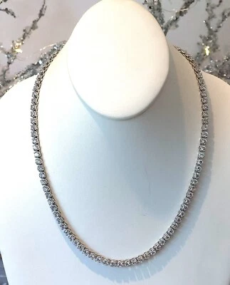 Gorgeous Nadri Rhodium Plated Tennis Necklace 16" N109 - Image 1 of 3