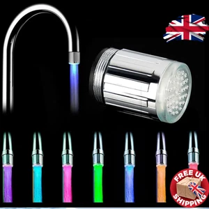 Glow Tap Head | 7-Color Auto LED Faucet Aerator for Kitchen Bathroom UK - Picture 1 of 9