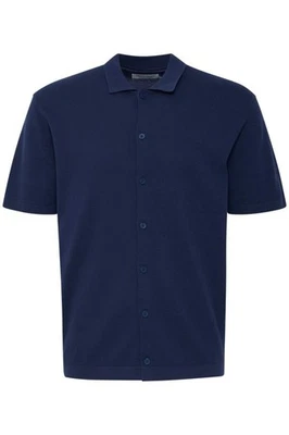 Casual Friday Mens Saack Short Sleeve Knit Cardigan - Blue - Image 1 of 3