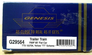HO SCALE ATHEARN GENESIS F89F 89' FLAT CAR TRAILER TRAIN TTX #155704 G29564 - Picture 1 of 3