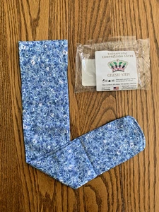 CELESTE STEIN Womens Blue Floral Therapeutic COMPRESSION SOCKS (8-15mmHg) NIP - Picture 1 of 1