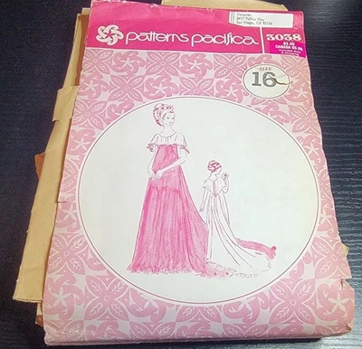 Vintage Patterns Pacifica 3038, Misses' Formal Gown/Holoku, Size 16 CUT - Image 1 of 3