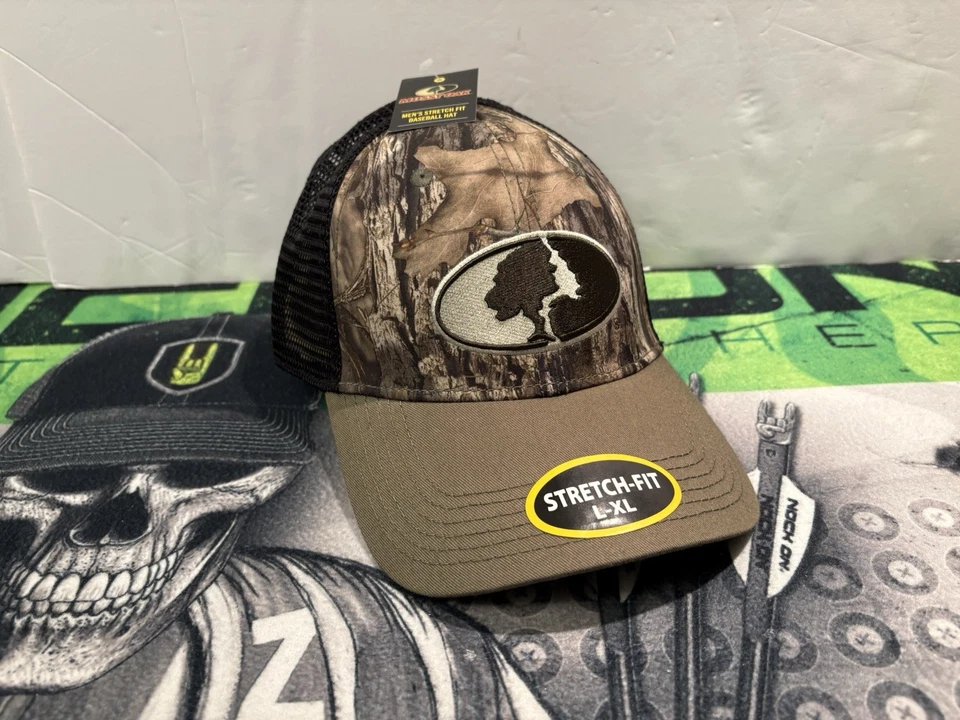 Mossy Oak Camo Stretch Fit Baseball Hat Size S/m Mesh Back Embroiderdlogo Style1