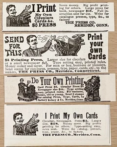 THE PRESS CO. Excelsior Printing Old Office Copy Machine Meriden, CT Print Ad Lot - Bild 1 von 4