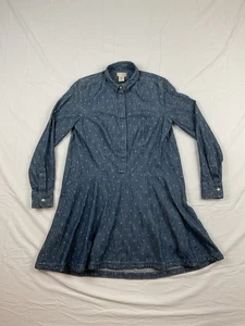 Levis Denim Shirt Dress Womens Medium Chambray Button Up Western Cottagecore - Picture 1 of 7