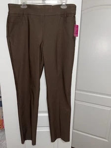 NEW Kim Rogers Pants Womens 16A Tummy Control Millennium Straight Stretch Brown - Picture 1 of 12