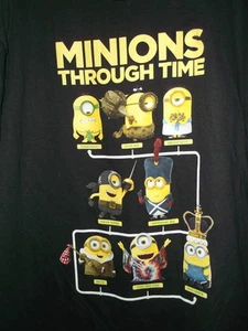 NEU 2XL Jugendliche Teenager Größe passt Erwachsenen Lg T SHIRT MINIONS THROUGH TIME 48" BRUSTUMFANG - Bild 1 von 2