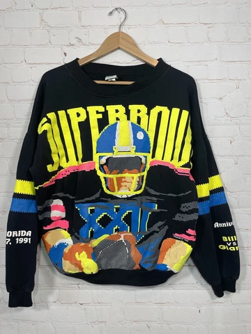 Vintage Super Bowl 25 XXV Sweatshirt Caribe Adult Medium Tampa FL Jan 27 1991 Cover