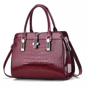 Ladies Fashion Crocodile Pattern Handbag Large Capacity Casual Shoulder 9Colours - Picture 1 of 27