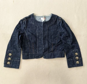 Ann Taylor Loft Denim Cover Jacke offen vorne dunkel gewaschen kurz Damen Größe 4 - Bild 1 von 15