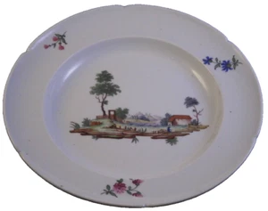 Antique 18thC Niderviller Porcelain Scenic Plate Porcelaine Assiette Scene #3 - Picture 1 of 8