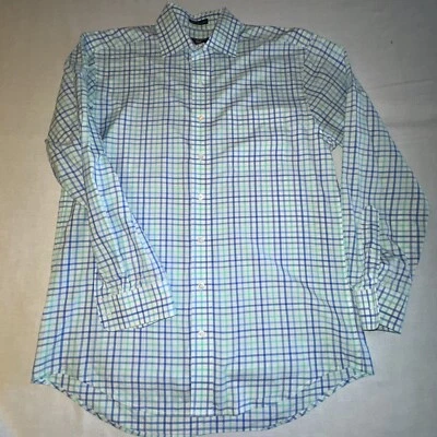Vineyard Vines Men Premium 120 Cotton Blue Plaid Long Sleeve Cooper Shirt M Golf Foto 1 de 4