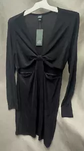 Wild Fable Gr. XL Cutout Metallic Schwarz Bodycon Etuikleid Herzausschnitt - Bild 1 von 7