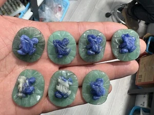 5pc Natural Sodalite Crystal Quartz Carved Crystal frog reiki gift Random 25mm - Picture 1 of 6