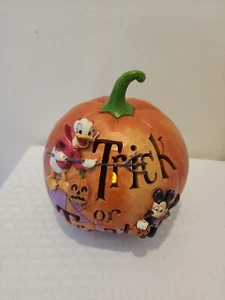 Jim Shore Disney Pumpkin Trick or Treat With Mickey And Donald By Enesco 4033277 - Picture 1 of 12