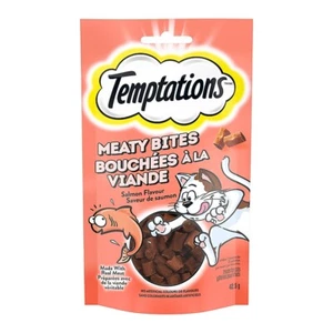TEMPTATIONS Real Meat Meaty Bites Soft & Savory Cat Treats Salmon Flavor 1.5oz - Picture 1 of 6
