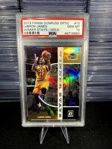 LeBron James 2019 Donruss Optic #10 ganador se queda HOLO PRIZM PSA 10 ¡INVIERTE! - Imagen 1 de 2
