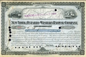 1882 New York Ontario & Western RW Aktienzertifikat - Bild 1 von 1