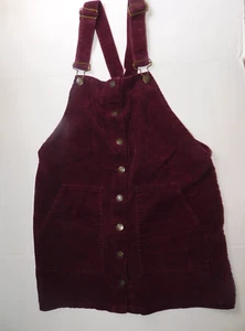 Vestido jersey grande de pana Forever 21 para mujer con botones delanteros sin mangas granate - Imagen 1 de 5