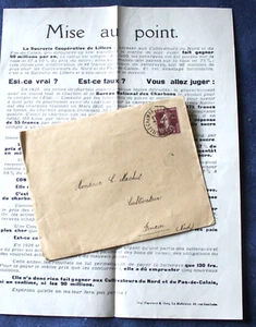 SUCRERIE COOPERATIVE DE LILLERS 62 / TRACT PRIX DES BETTERAVES années 20 - Picture 1 of 1