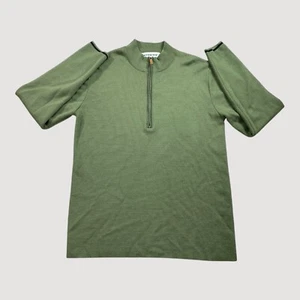 Obermeyer Sweater Mens L Green Merino Wool Blend 1/4 Zip Long Sleeve - Picture 1 of 9