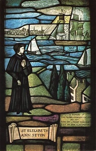 Stained Glass Window Seton Shrine Emmitsburg Maryland MD Vintage Postcard - Picture 1 of 2