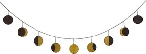 Mkono Moon Phase Wall Hanging Boho Home Decor Metal Garland with Wooden Gold - Picture 1 of 7
