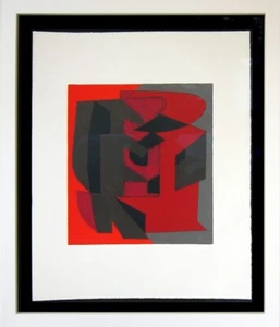 Victor VASARELY Original LITHOGRAPH Limited Ed. on RIVES w/Frame - Picture 1 of 9