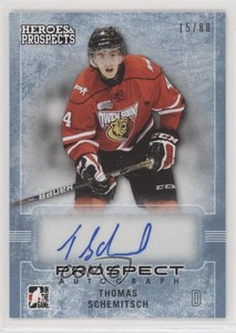 2014-15 ITG Heroes and Prospects Prospect Blue /80 Thomas Schemitsch #85 Auto