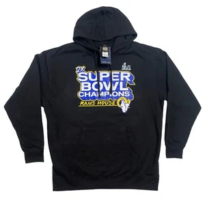 NFL Los Angeles RAMS Superbowl LVI 2X Champion Hoodie Rams House Black Mens XL - Picture 1 of 6