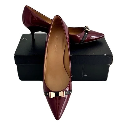 Tacones Talbots 'Davila' charol rojo tachonado con lazo en "Chianti", talla 9,5 Foto 1 de 4