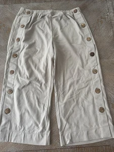 "Pantalones de pierna ancha soft around topo botones LP en la cintura 34"" entrepierna 23""" - Imagen 1 de 5