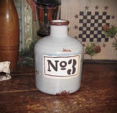 Primitivo 7" Francés De Colección Estilo Loza Nº 3 Esmalte Cerámica Jarra Reproducción Foto 1 de 4