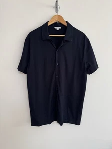 Reiss “Caspa” Short Sleeve Shirt Egyptian Cotton Navy Blue XXL - Picture 1 of 11