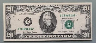 1977 Twenty Dollar Federal Reserve Note $20 STAR NOTE Uncirculated #96439 - Image 1 of 2