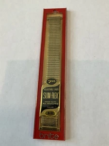 Cinturino orologio BRITE Slim-Flex estremità regolabili. B-57. Tono oro. NUOVO. - Foto 1 di 6