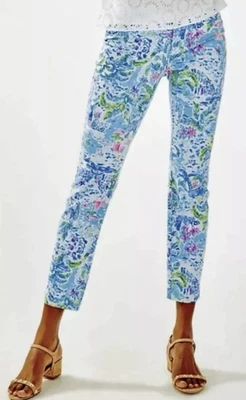 Calça de tornozelo skinny Lilly Pulitzer Kelly What A Lovely Place estampa tamanho 2 nova com etiquetas - Imagem 1 de 4