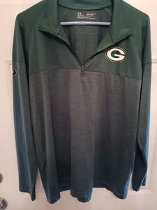 Green Bay Packers Under Armour Large Combine Authentic 1/4 Zip Pullover Mens  - Picture 1 of 6