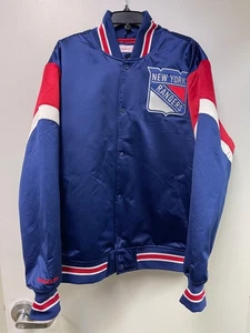 Mitchell & Ness New York Rangers Heavyweight Satin Jacket XL Mens Bomber NYR NHL - Picture 1 of 7
