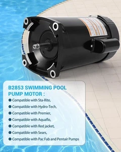 Garvee 1.5HP Pool Pump Motor & Seal 3450RPM Frame Sta-Rite Dura-Glas Max-Flow II - Picture 1 of 6