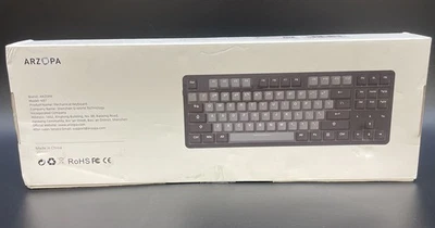ARZOPA 75% Mechanical Gaming Keyboard Wired Light Up Keys Black+Gray NEW - Image 1 of 4