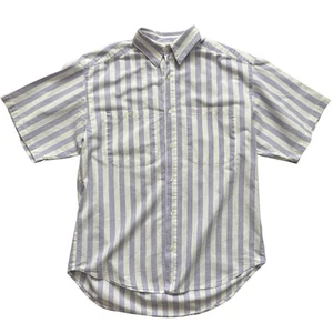 VTG 80s Guess Jeans Georges Marciano Striped Button Down Shirt M USA Purple Wht - Picture 1 of 8