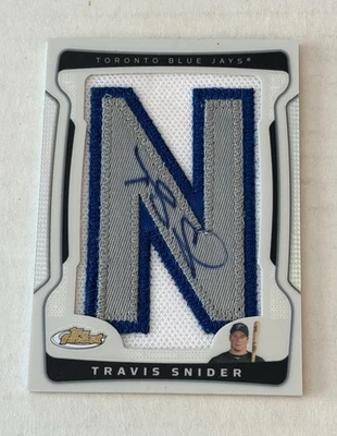 Travis Snider 2009 Topps Finest Letter N Patch Auto RC 39/75 Toronto Blue Jays - Image 1 of 4