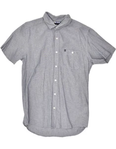 QUIKSILVER Mens Modern Short Sleeve Shirt Small Grey Cotton AX10 - Picture 1 of 3